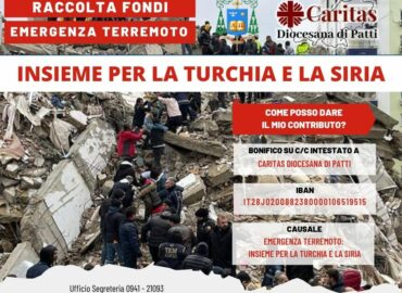 Emergenza terremoto in Siria e Turchia. La Caritas diocesana di Patti impegnata in una raccolta fondi