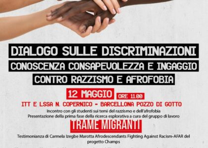 12 maggio all’Istituto Copernico di Barcellona Pozzo di Gotto “dialogo sulle discriminazioni”