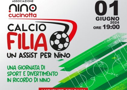 Associazione Nino Cucinotta: il I giugno “Torneo Calciofilia. Un assist per Nino”