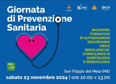 Giornata di prevenzione sanitaria sabato 23 a San Filippo del Mela