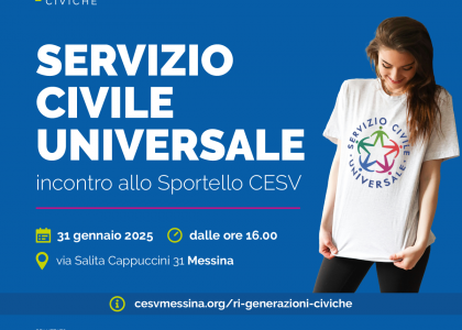 Servizio civile universale: incontro allo Sportello CESV il 31 gennaio