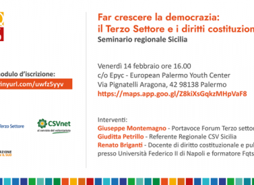 FQTS: seminario regionale venerdì 14 su “Terzo settore e diritti costituzionali”