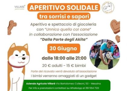 Aperitivo solidale “Dalla parte degli Akita” lunedì 30 giugno a Messina