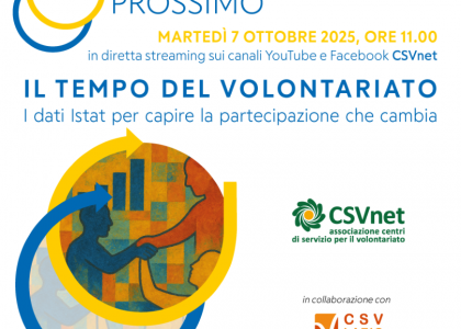 “Il tempo del volontariato”: martedì 7 incontro online sui dati Istat