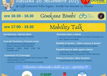 “Mobilità per tutti”: due giorni di iniziative di FIAB Messina Ciclabile