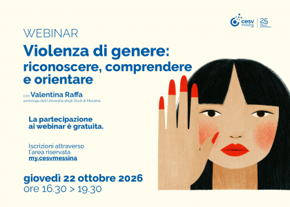 Violenza di genere: il 22 ottobre il webinar CESV inserito sulla piattaforma Gluo