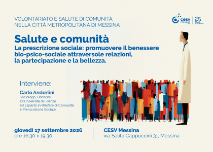 Salute e comunità, il 17 settembre l’ultimo incontro del corso (iscrizioni entro il 13)