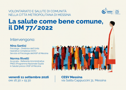 “Salute come bene comune”, incontro l’11 settembre (iscrizioni entro giorno 8)